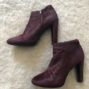 Stuart Weitzman burgundy ponyhair boots - 7.5